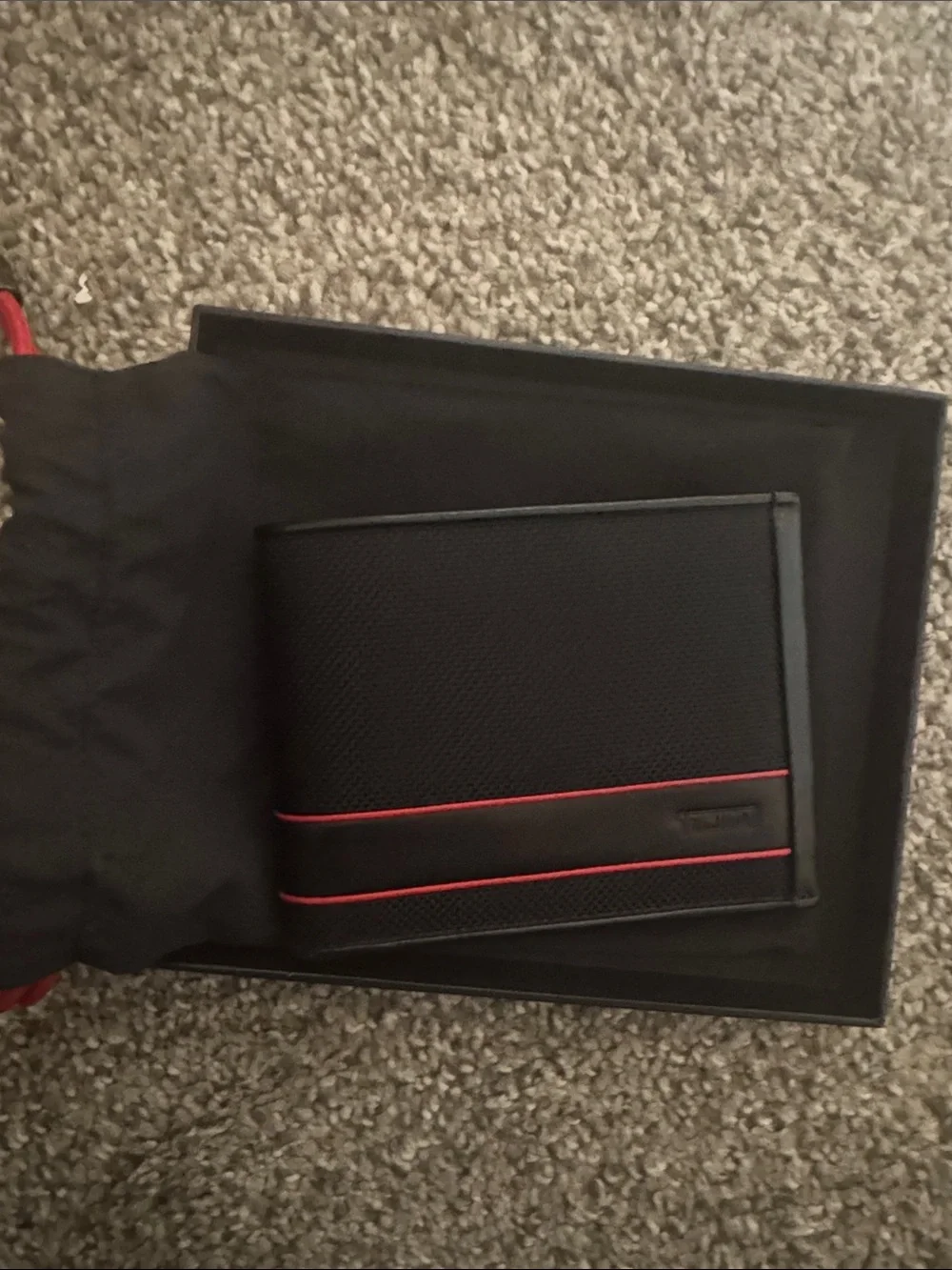 TUMI Double Billfold Wallet - Black/Red